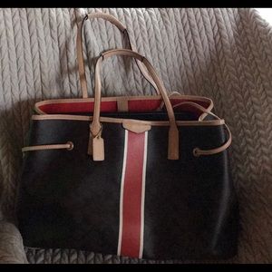 Coach Signature Stripe Carryall Drawstring F30521